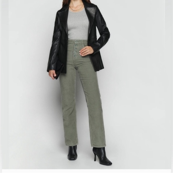 Reformation Cynthia Button Fly High-Rise Straight Corduroy Pants Size 25 - Picture 4 of 10